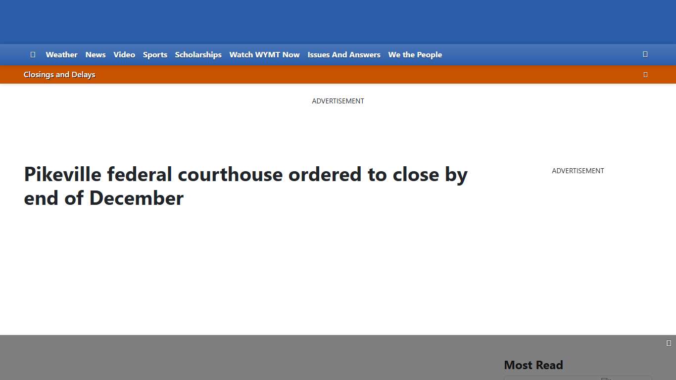 Pikeville federal courthouse ordered to close by end of December